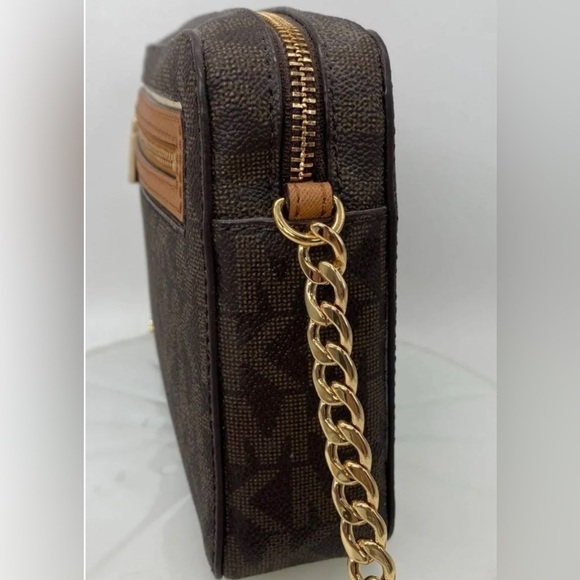 NWT Micheal Kors Frame Out Brown Crossbody, Large - Picture 2 of 8
